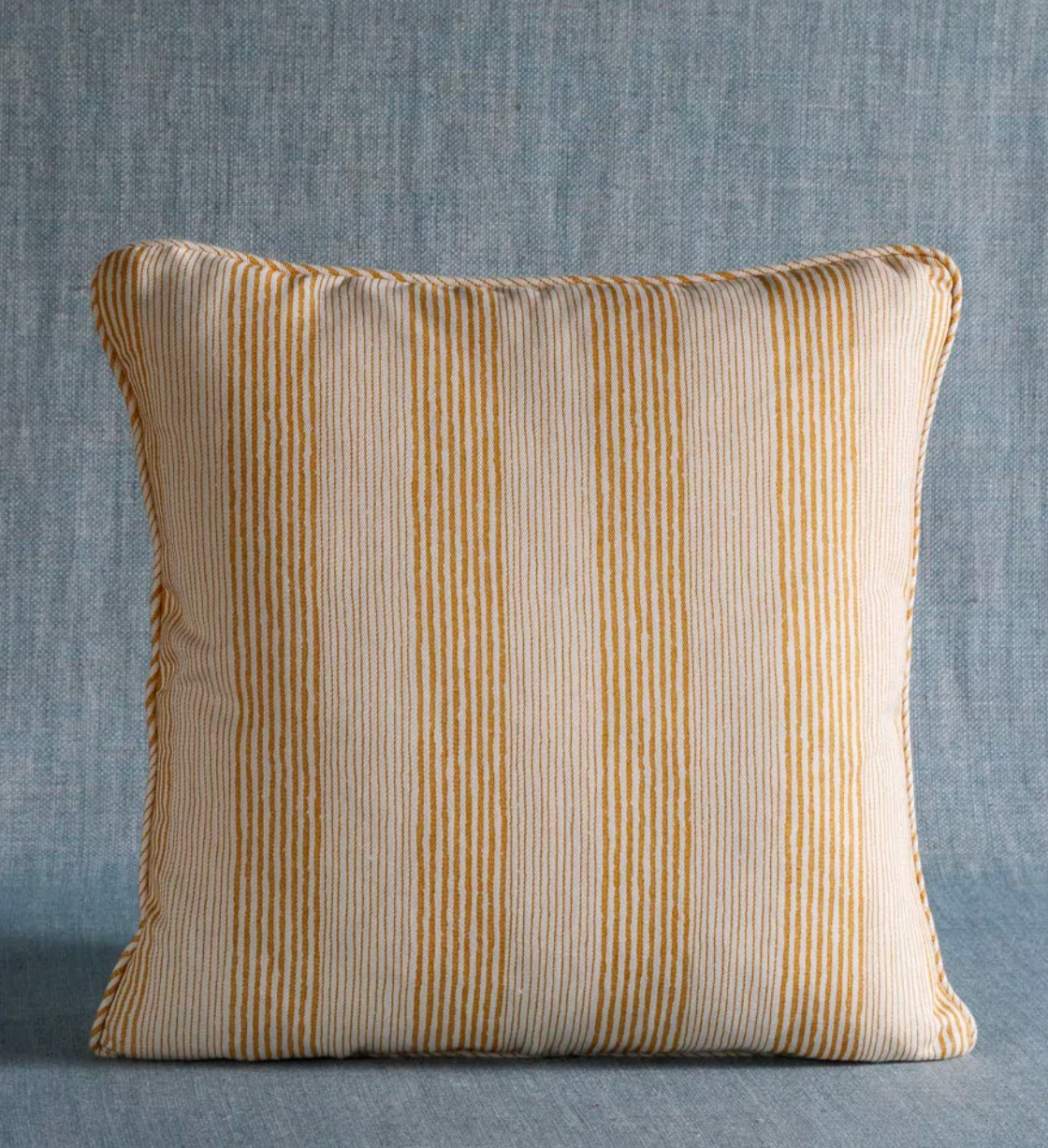 Yellow Ticking Pillow