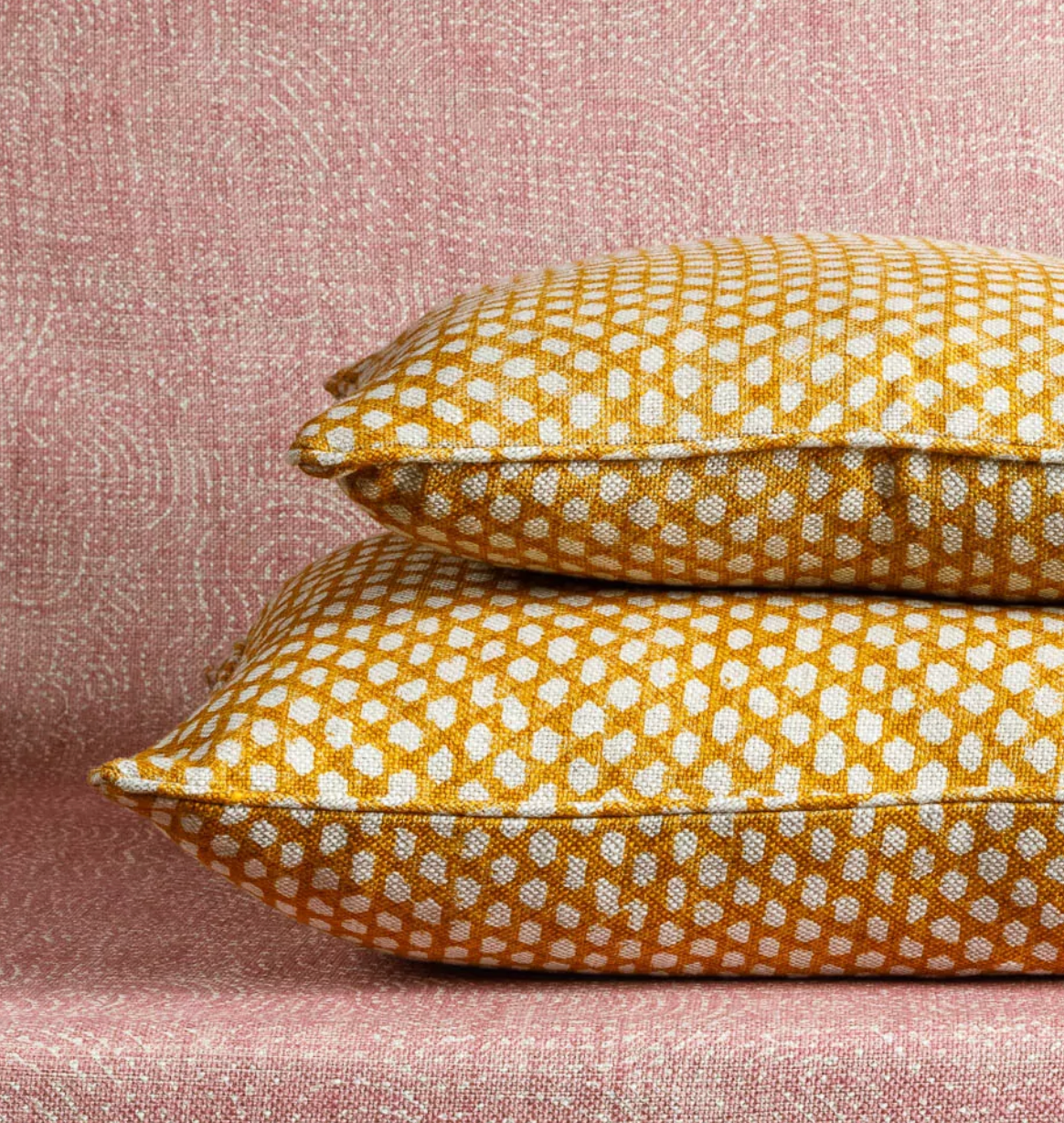 Yellow Wicker Pillow