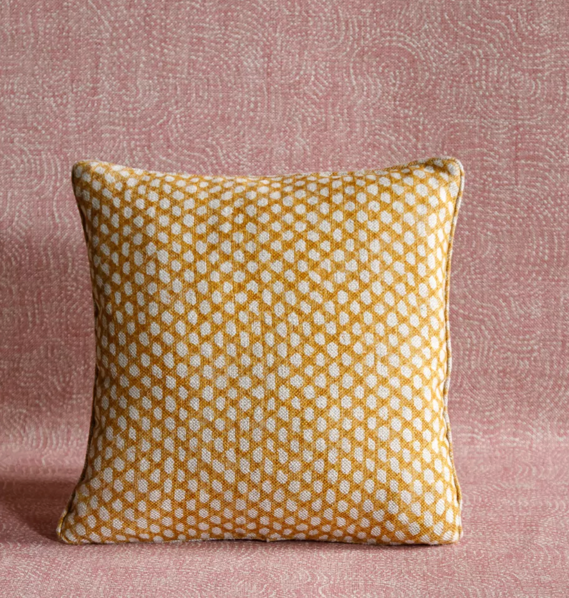 Yellow Wicker Pillow