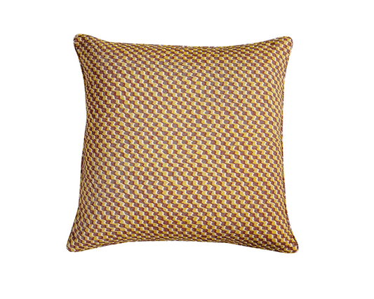 Yellow and Dark Pink Ruffle Pillow