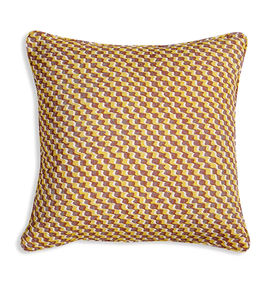 Yellow and Dark Pink Ruffle Pillow