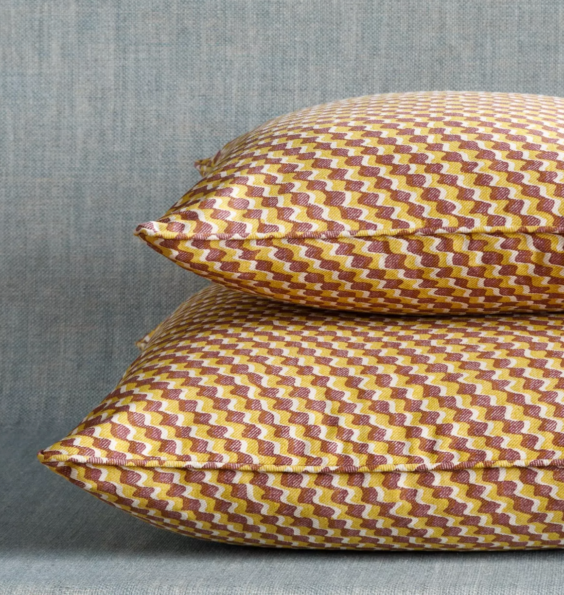 Yellow and Dark Pink Ruffle Pillow