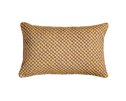 Yellow and Dark Pink Ruffle Pillow