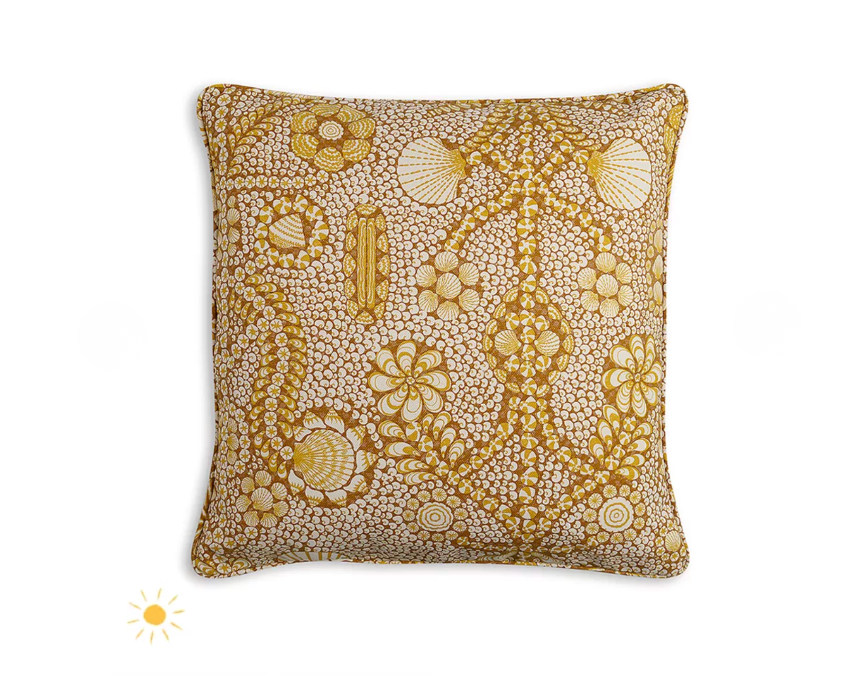 Yellow Shell Grotto Pillow Outdoor