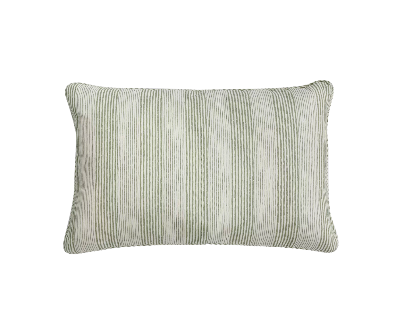 Green Ticking Pillow
