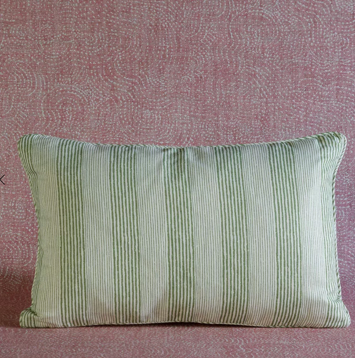 Green Ticking Pillow