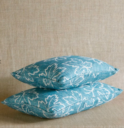 Teal Maple Pillow