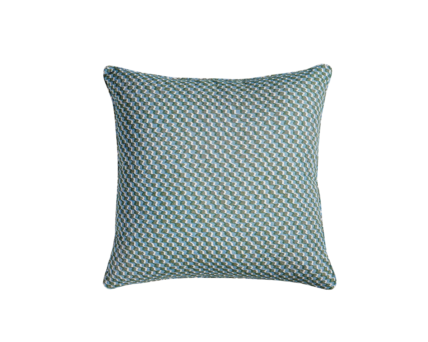 Green and Blue Ruffle Pillow