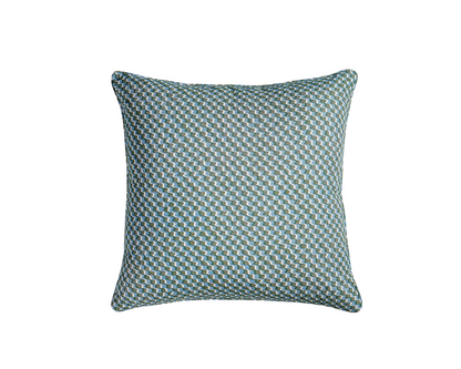 Green and Blue Ruffle Pillow