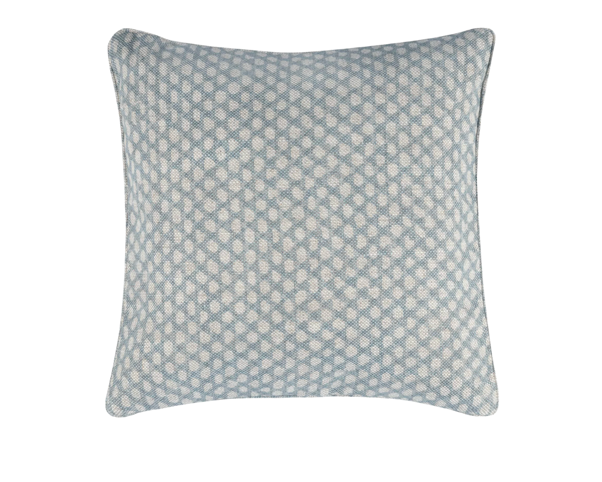 Light Blue Wicker Pillow