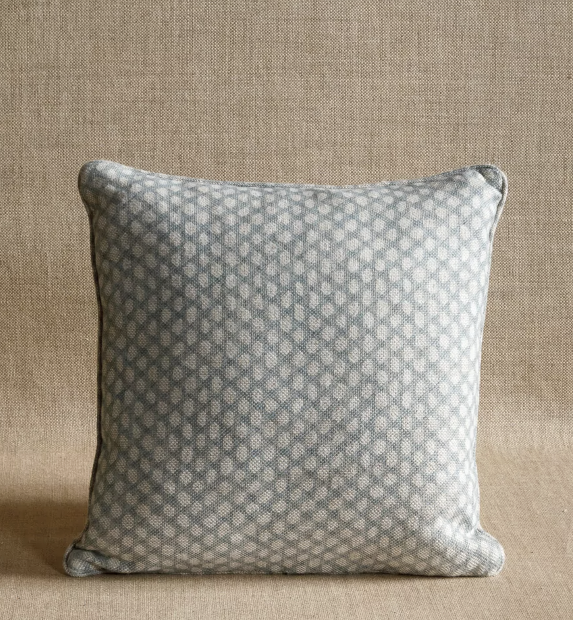 Light Blue Wicker Pillow