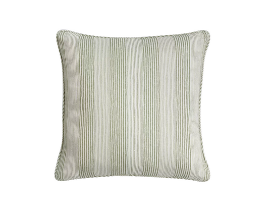 Green Ticking Pillow
