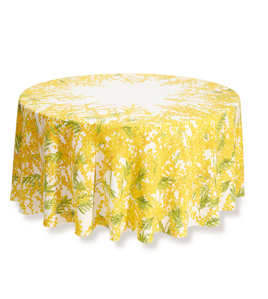 Mimosa Round Linen Tablecloth