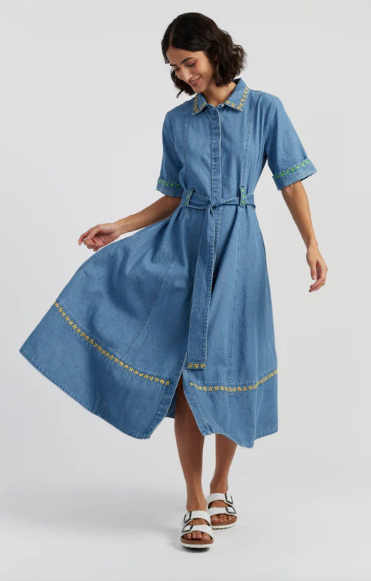 Chambray Buttercup Shirt Dress