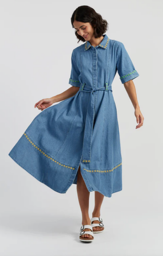 Chambray Buttercup Shirt Dress