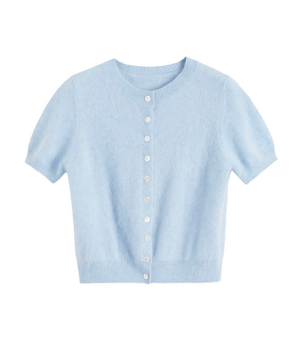 Brushed Cashmere Button Tee