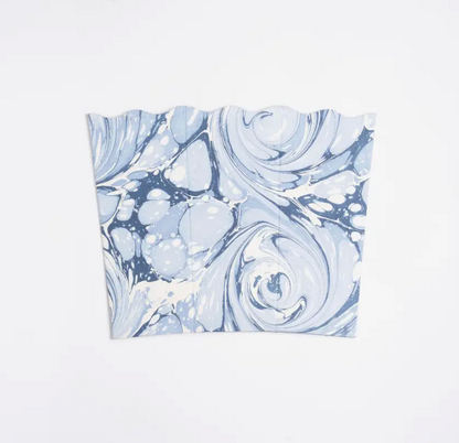 Hand-Marbled Scallop Waste Bin