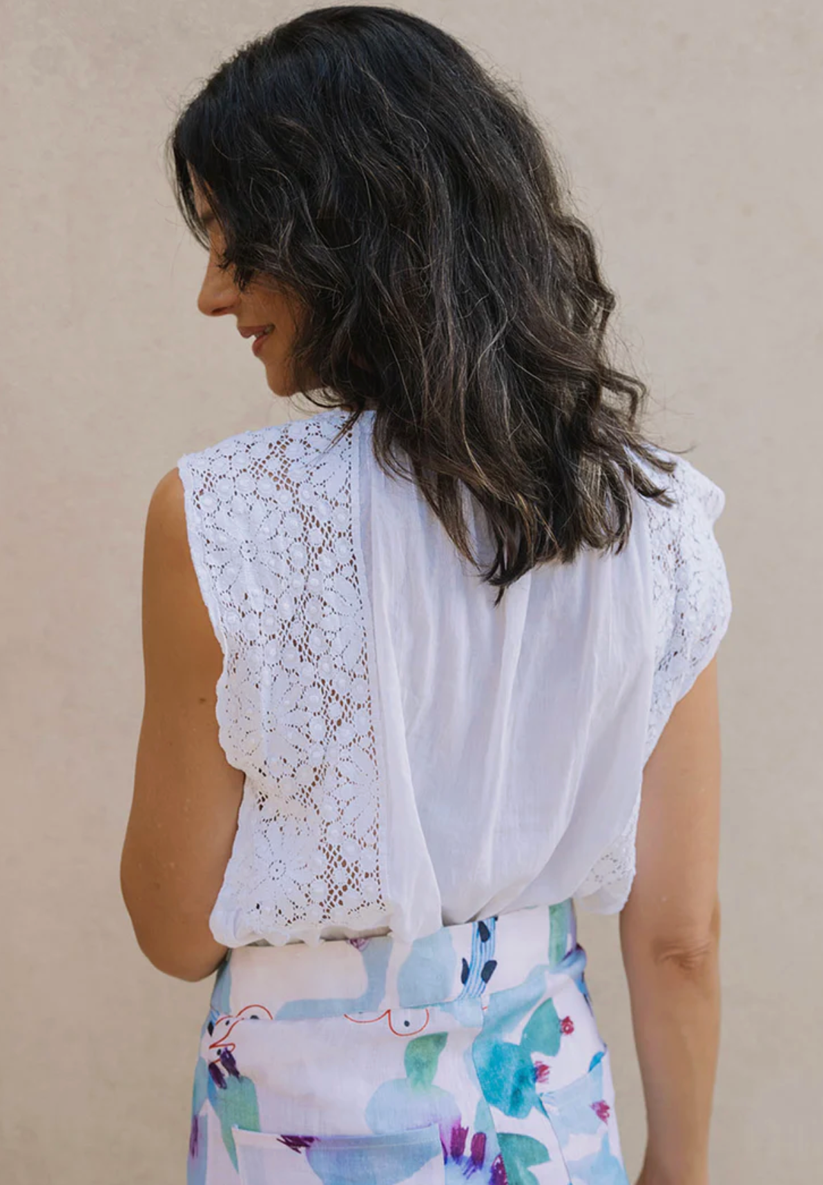 Carmen Lace Yoke Top
