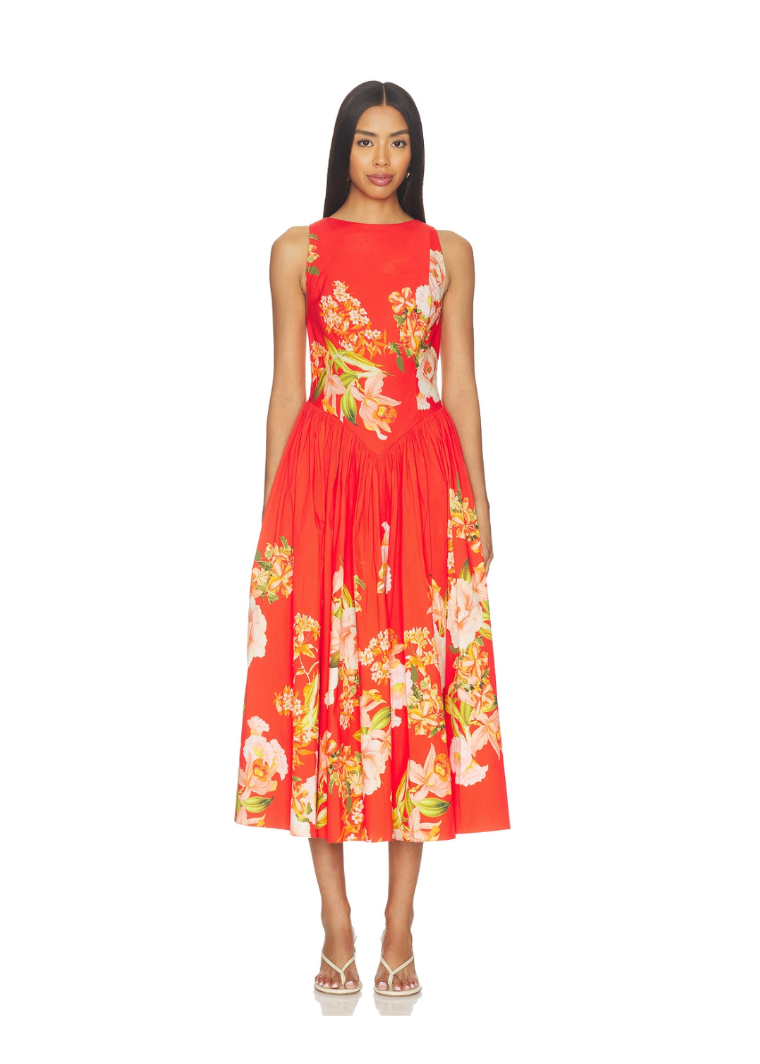 Boat Neck Midi Dress