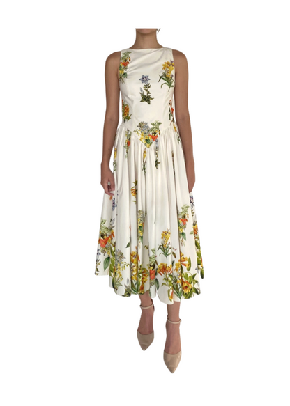 Beaded Boat Neck Midi Dress