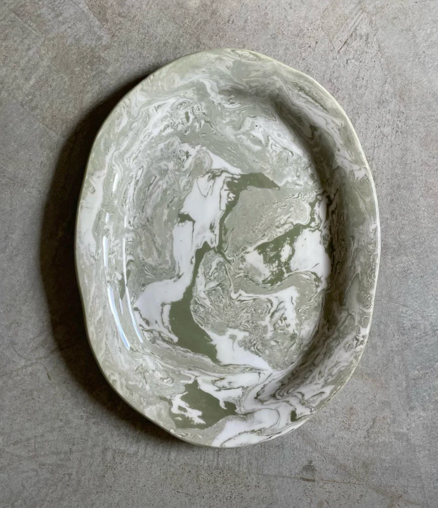 Marbleized Oval Platter