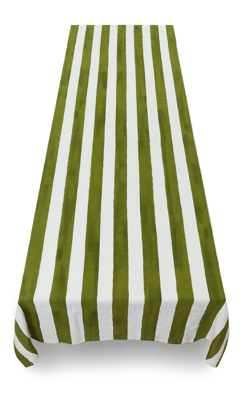 Striped Linen Tablecloth