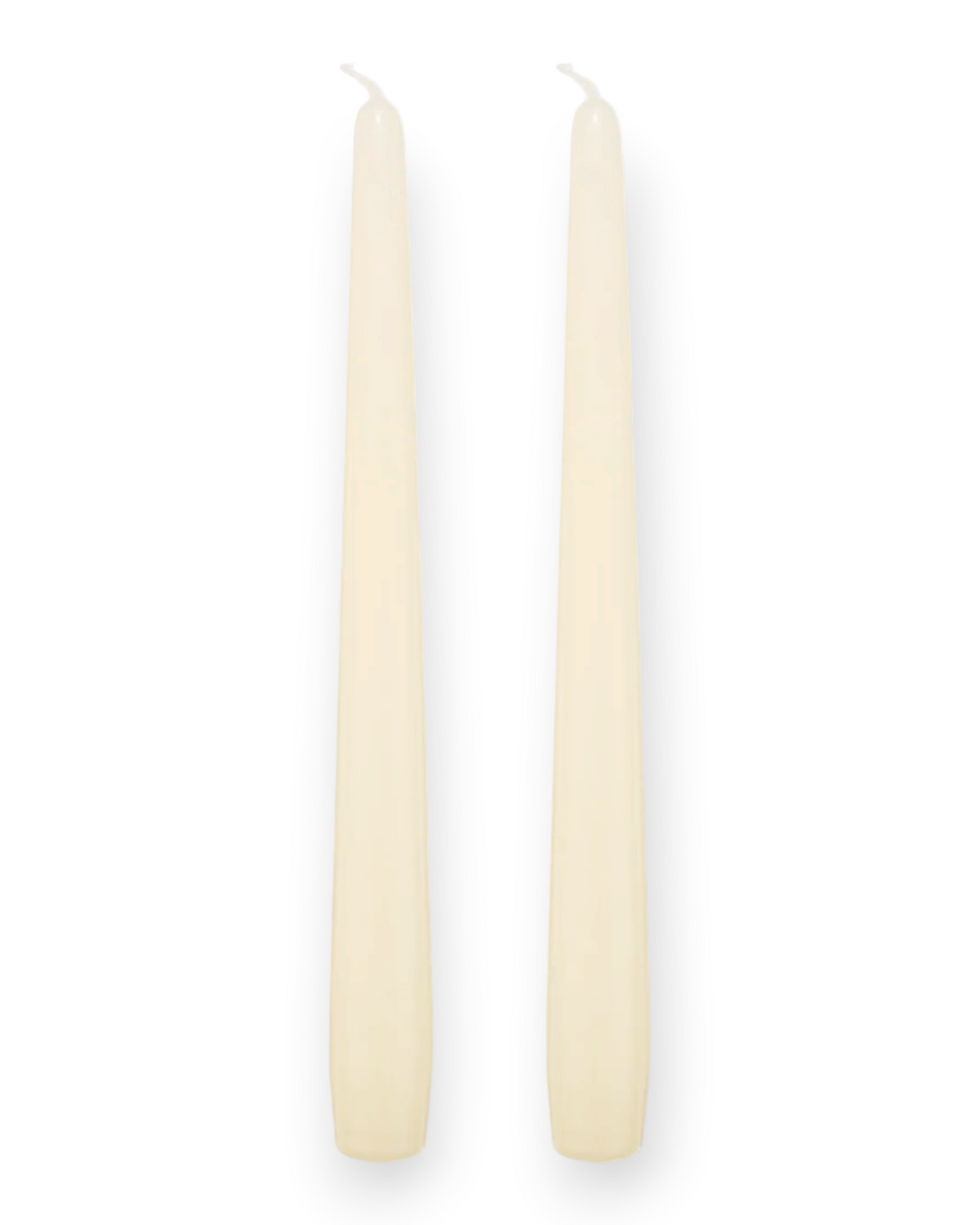 Birdie by Nina Liddle Design set of two handmade Italian tapered candles with a glossy cream wax finish