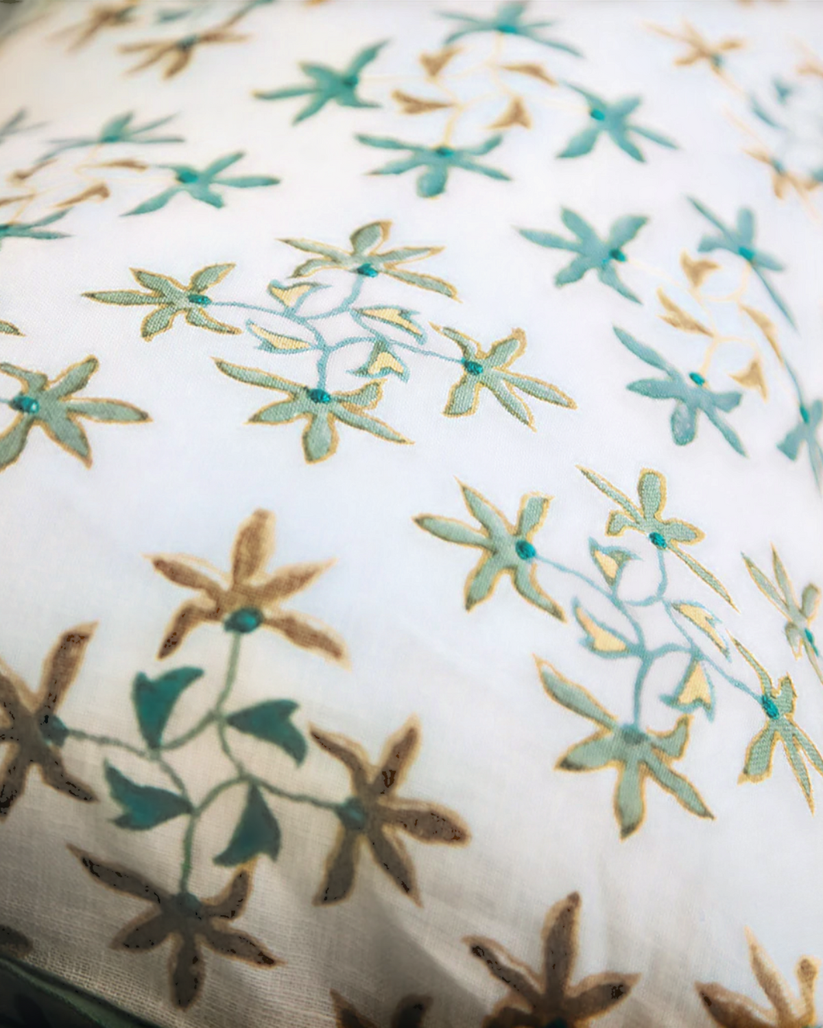 Birdie by Nina Liddle Design Celeste 22-inch square linen pillow with ombre floral embroidery and down insert