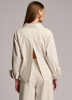 PAOLA TOP  - BEIGE STRIPE