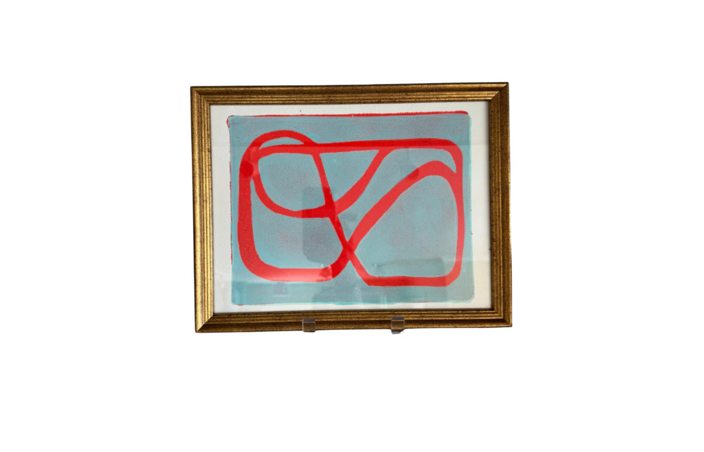 Blue & Red Swirl Print