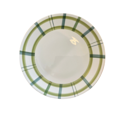 Dinner Plates in Madras Pattern