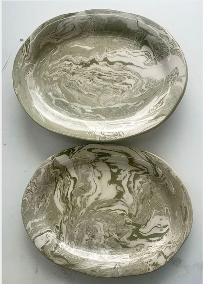 Marbleized Oval Platter