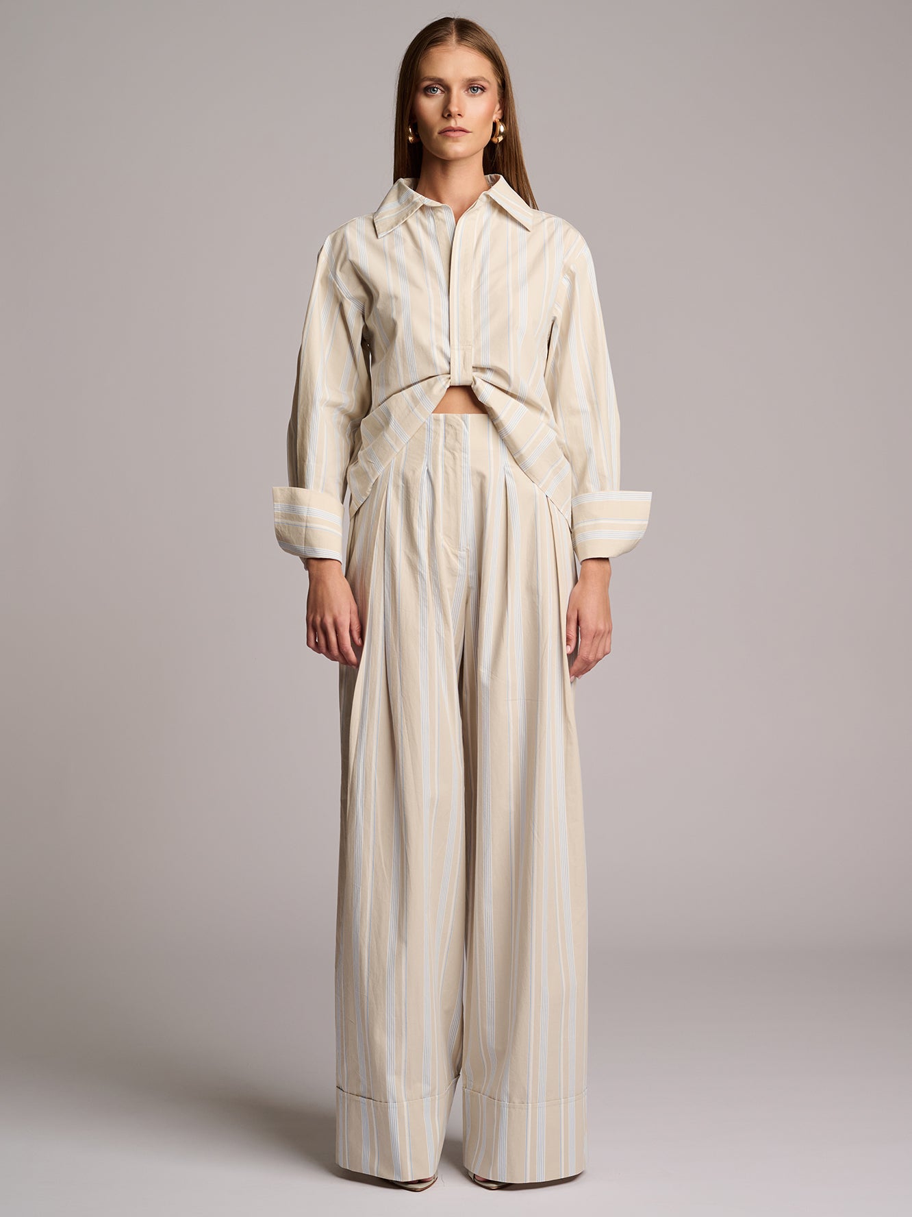 PAOLA TOP  - BEIGE STRIPE