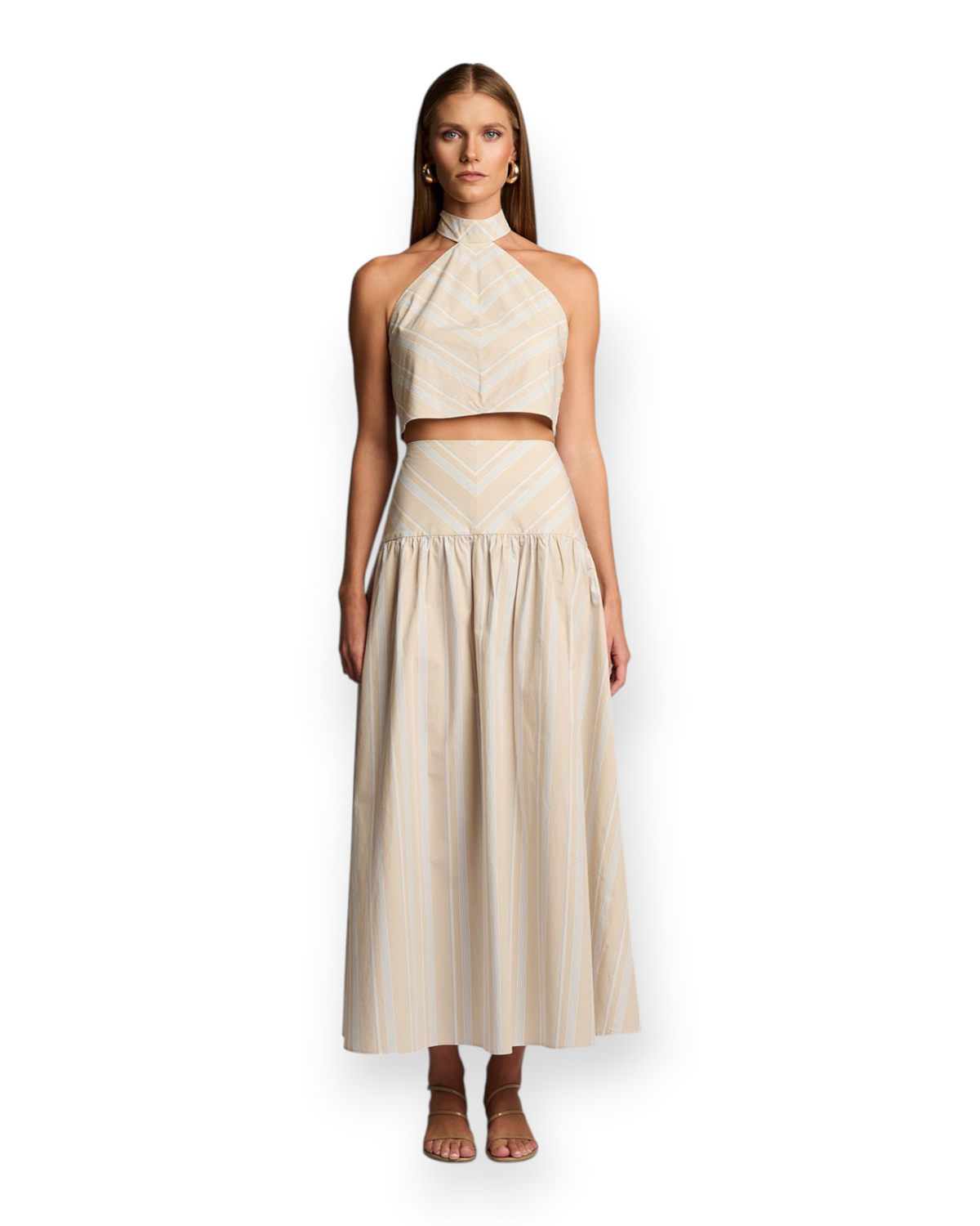 QUINN TOP  - BEIGE STRIPE