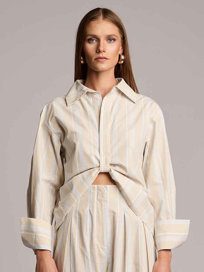 PAOLA TOP  - BEIGE STRIPE