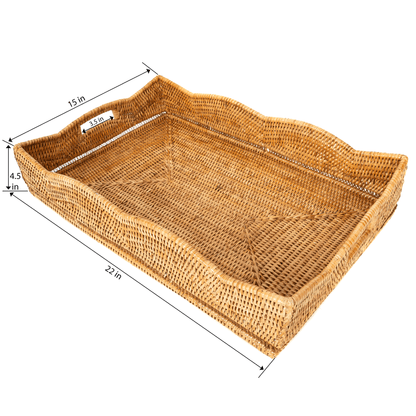 Rattan Scallop Tray