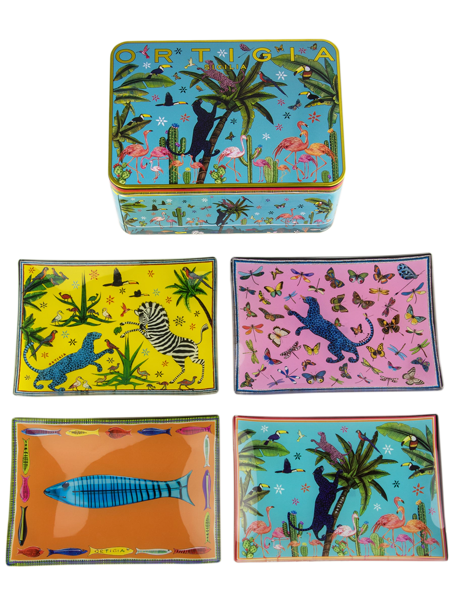 Tin Jungle 4 Glass Plates