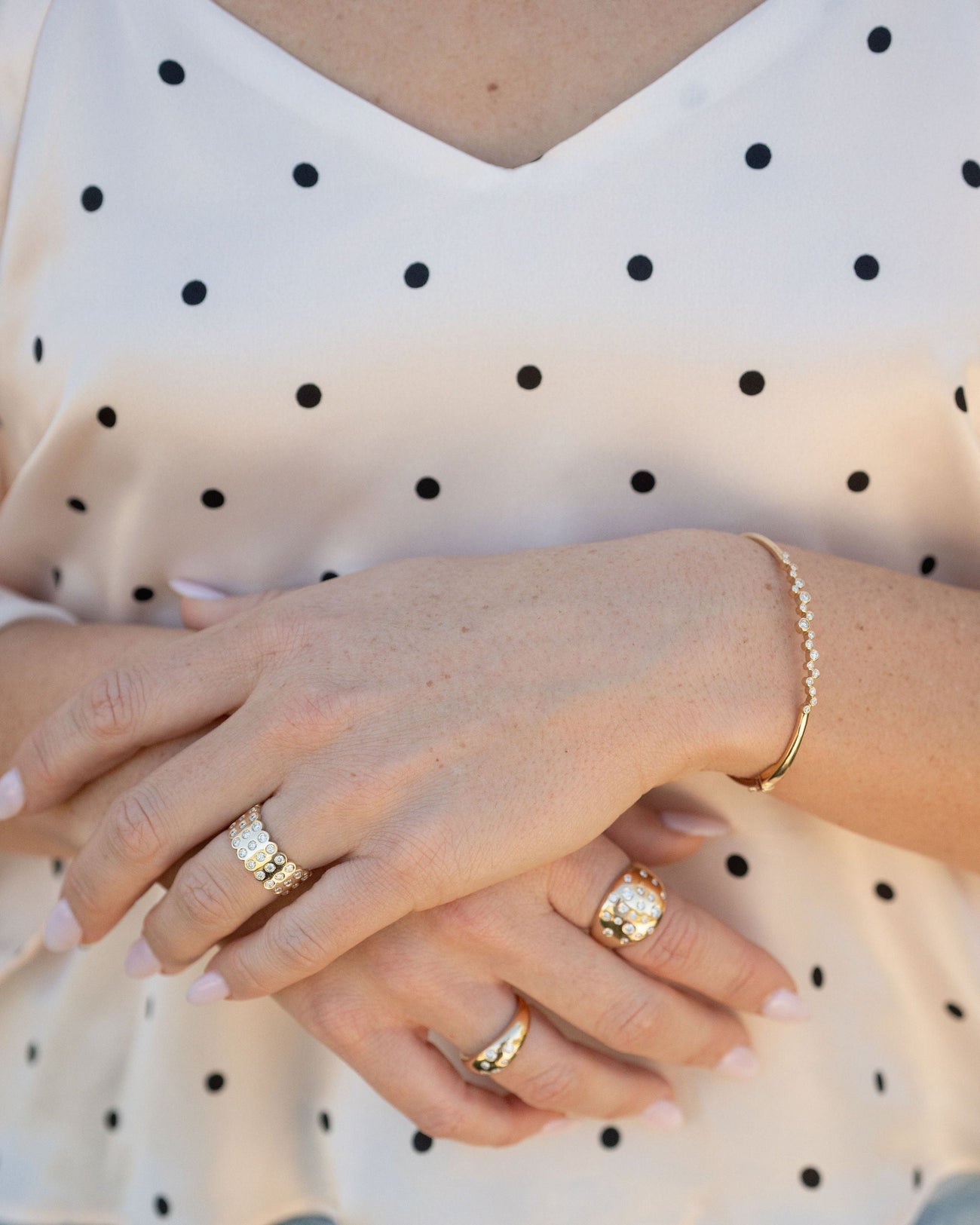 Bezel Diamond Mix Match Bangle