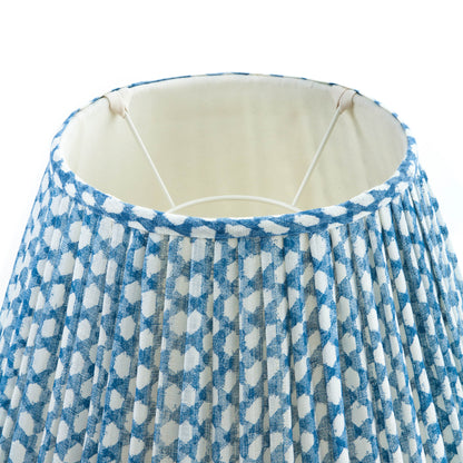 Blue Wicker Round Lampshade