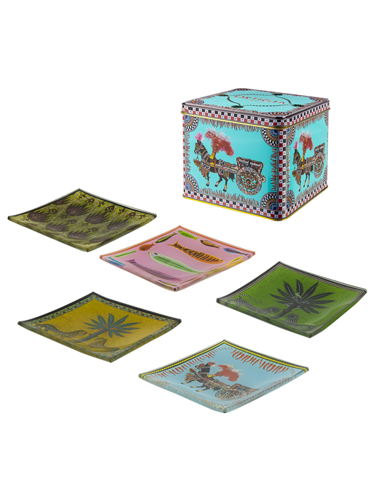 Tin Carretto 5 Glass Plates